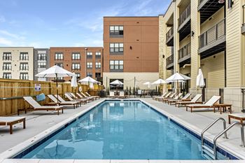 Sparkling pool with sundeck